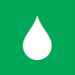 Nasjonal merkeordning for frityrolje. Mørk Grønn bakgrunn, med en hvit dråpe som symbol for olje.